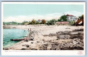 1904 PORTLAND MAINE BEACH AT CAPE COTTAGE ANTIQUE POSTCARD