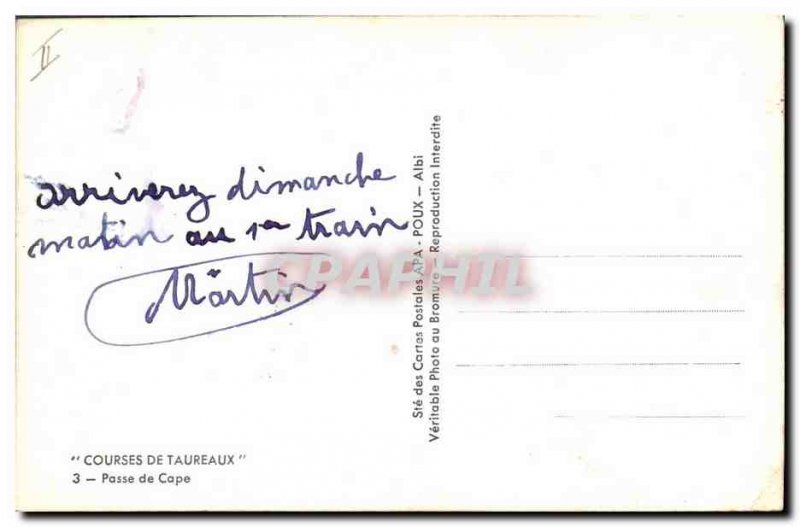 Old Postcard Bullfight Bullfight pass Cape