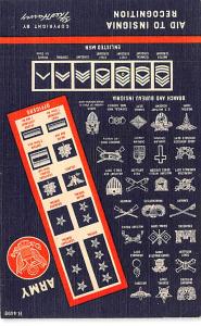 Army, Aid to Insignia Recognition Patriotic 1942 