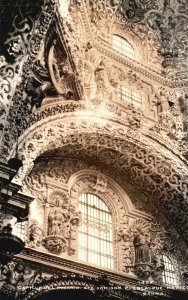 Vintage Postcard Photo Capilla Del Rosario Sto. Domingo Puebla Rue Mexico RPPC