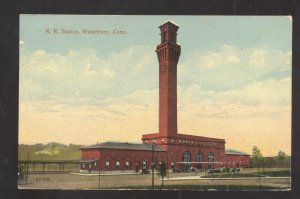 WATERBURY CONNECTICUT CT RAILROAD DEPOT TRAIN STATION VINTAGE POSTCARD