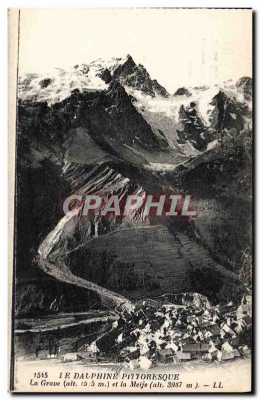 Old Postcard The Dauphine Picturesque La Grave and the Meije