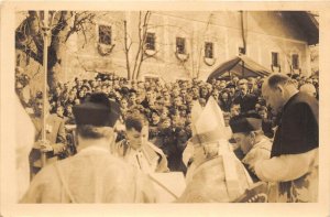1920s RPPC Real Photo Postcard Religious Bishop Blessing Ceremony