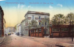 Frankenstein Ząbkowice Śląskie Poland-Schles-Bahnhofstraße Hotel Post-Postcard