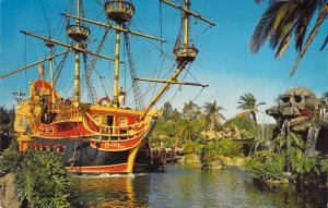 Disneyland, Fantasyland Pirate Ship, Postally Used, Old Postcard