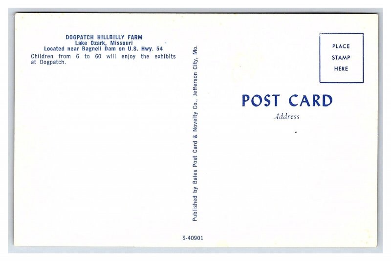 Dogpatch Hillbilly Farm Lake Ozark Missouri Postcard
