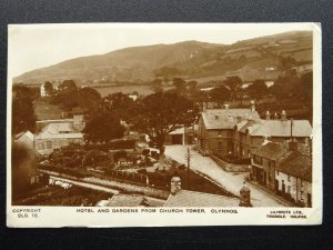 Wales CLYNNOG Hotel & Gardens from Church Tower c1930 RP Postcard by Lilywhite