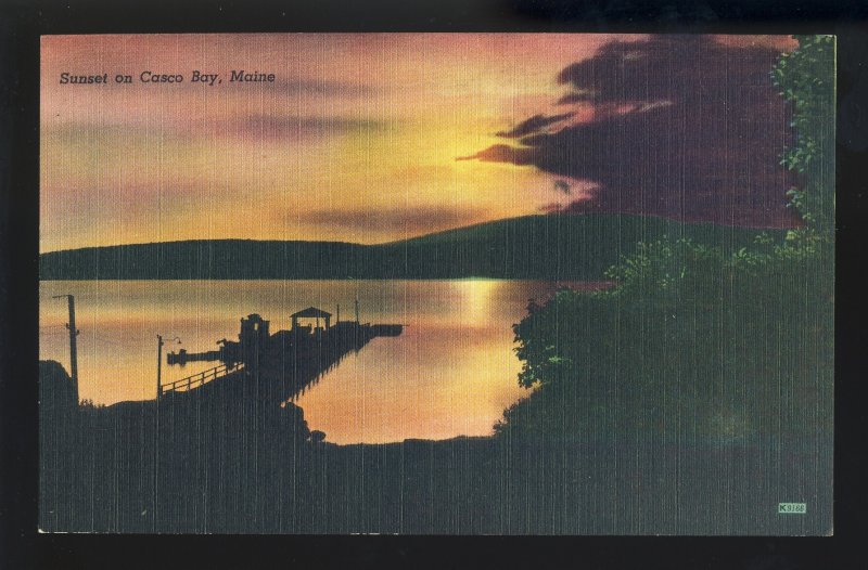 Casco, Maine/ME Postcard, Sunset Over Casco Bay