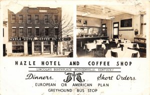 F85/ Hodgenville Kentucky RPPC Postcard c40s Roadside Hazle Hotel Coffee