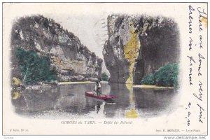 Man On A Boat, Defile Des Detroits, Gorges Du Tarn, France, PU-1905