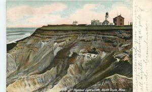 NORTH TRURO, Massachusetts MA   HIGHLAND LIGHTHOUSE & CLIFFS  1906  Postcard