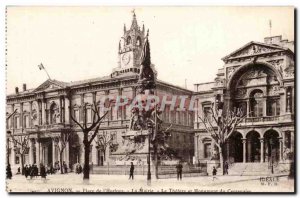 Avignon Old Postcard Place de l & # 39horloge the mayor and Centennial monument