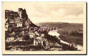 Old Postcard The Dordogne Picturesque Chateau Feodal of Castelnand