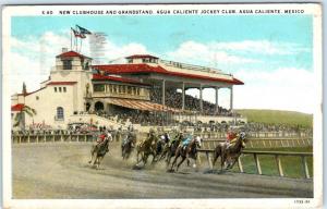 AGUA CALIENTE, MEXICO   Clubhouse & Grandstand  JOCKEY CLUB  1931   Postcard