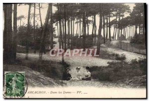 Old Postcard Arcachon In Dunes