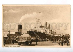 232905 UK LIVERPOOL landing stage SHIP Vintage postcard