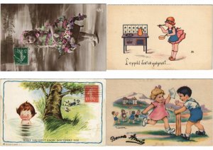 CHILDREN REAL PHOTO AND ARTIST SIGNED 75 Vintage Postcards (L2971)