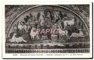 Old Postcard Mausoleum of Galla Placida Interior mosaic the good shepherd