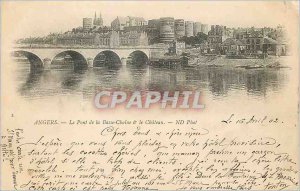 Old Postcard Angers Bridge Lower Chain and Ch�teau (map 1900)