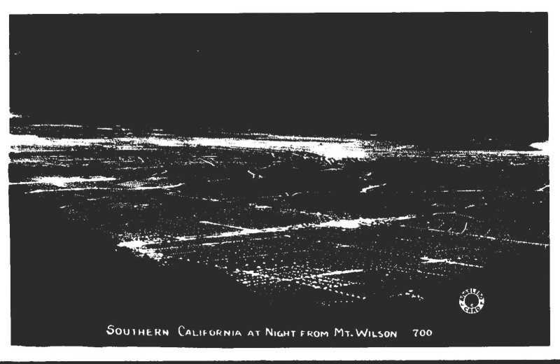 Southern California At Night From Mt Wilson Real Photo