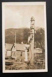 Mint  Alaska USA Real Picture Postcard RPPC Ketchikan Totems