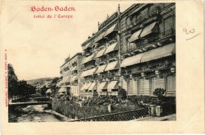 CPA AK Baden-Baden- Hotel de l'Europe GERMANY (888979)