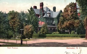 Vintage Postcard 1907 East Avenue Big House Rochester New York N.Y. Structure