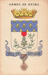 FRANCE~MILITARIA - ARMES DE REIMS - Dieu en Soit Garde POSTCARD