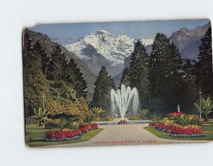 Postcard Kursaal Brunnen and Jungfrau Interlaken Switzerland