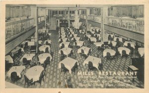 Postcard Ohio Cleveland Mill's Restaurant Interior 1940s Occupation 23-9709