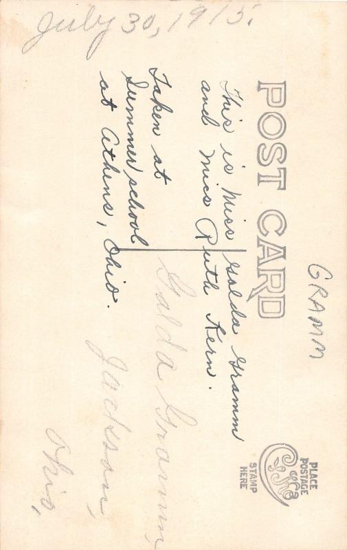 F36/ Jackson Ohio RPPC Postcard c1915 Athens University Golda Gramm 9