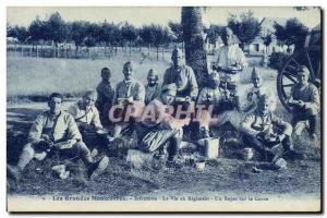 Postcard Former Army Major General Labor Infantry Regiment Life in A meal on ...