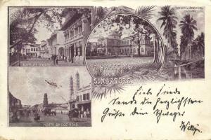 straits, SINGAPORE, Multiview, Raffles Square, North Bridge Road (1901) Stamp