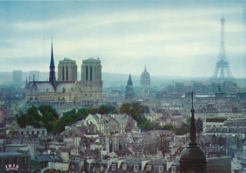 Paris, France - Panoramic view from Notre-Dame to Eiffel Tower | Europe -  France - Ile-de-France - Paris [75] - Eiffel Tower, Postcard / HipPostcard