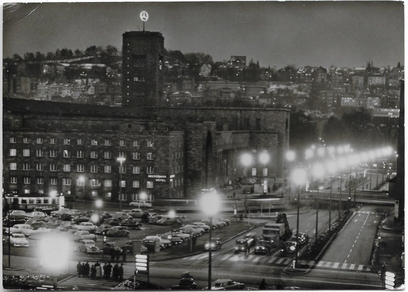 Stuttgart Germany  Hauptbahnhof Platz.  Used with stamps.