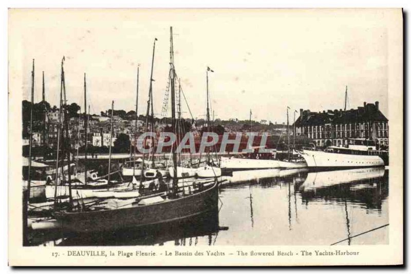 Old Postcard Deauville Beach Fleurie The Basin Yachts