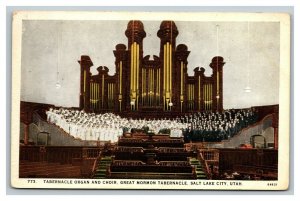 Vintage 1920's Postcard Organ & Choir Mormon Tabernacle Salt Lake City Utah
