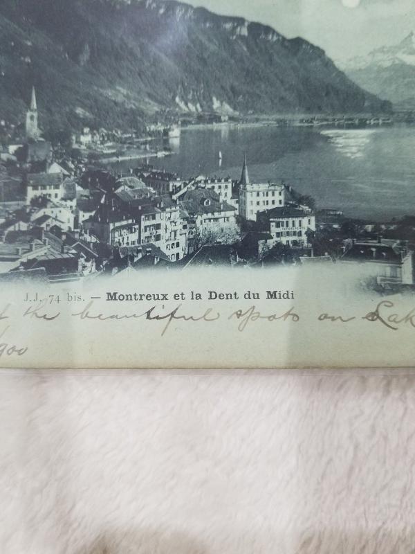 Antique Postcard entitled Montreaux et la Dent du Midi  Posted 1900