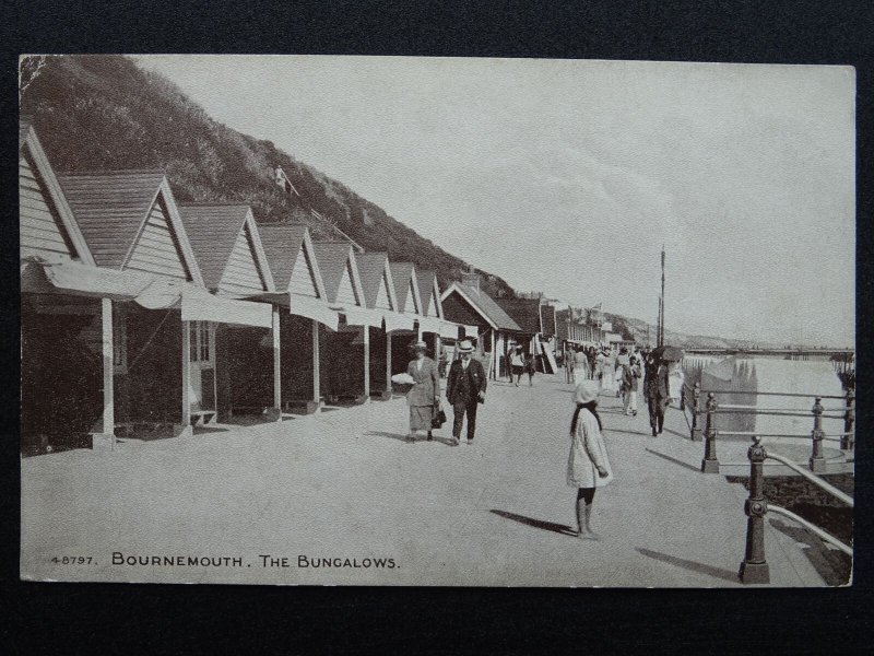 Dorset BOURNEMOUTH The Bungalows BEACH HUTS c1920s Postcard by Photochrom