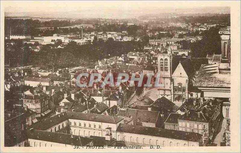 Postcard Old Troyes Vue Generale