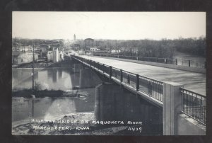 RPPC MANCHESTER IOWA MAQUOKETA RIVER BRIDGE VINTAGE REAL PHOTO POSTCARD