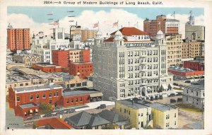 Long Beach California 1937 Postcard A Group Of Modern Buildings