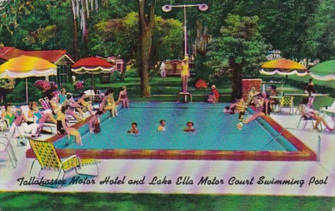 Florida Tallahassee Motor Court & Lake Ella Motor Court Swimming Pool 1983