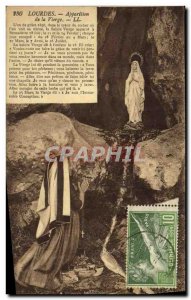 Old Postcard Lourdes Apparition of the Virgin