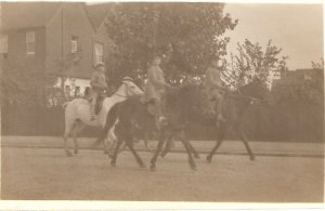 Horses and riders  Old French photo-card (not postcard). Standard size