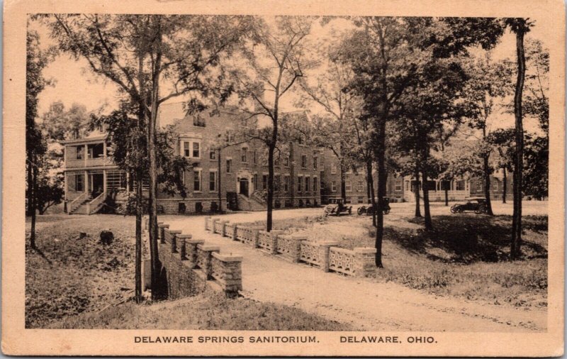 Postcard Delaware Springs Sanatorium in Delaware, Ohio