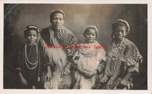 Studio Shot, RPPC, Black Americana, Children Posing in Costumes, Photo