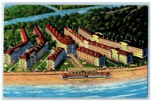 c1950's Hotel The Breakers Cedar Point On Lake Erie Ohio OH Unposted Postcard