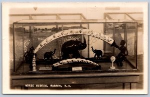 K46/ Warren New Hampshire RPPC Postcard c30s Morse Museum Horn Carve 504