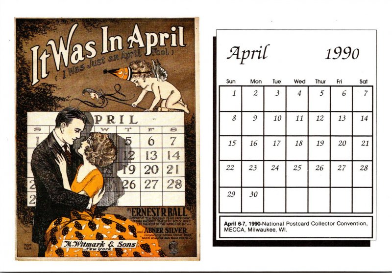 1990 Sheet Music Calendar Series April It Was In April